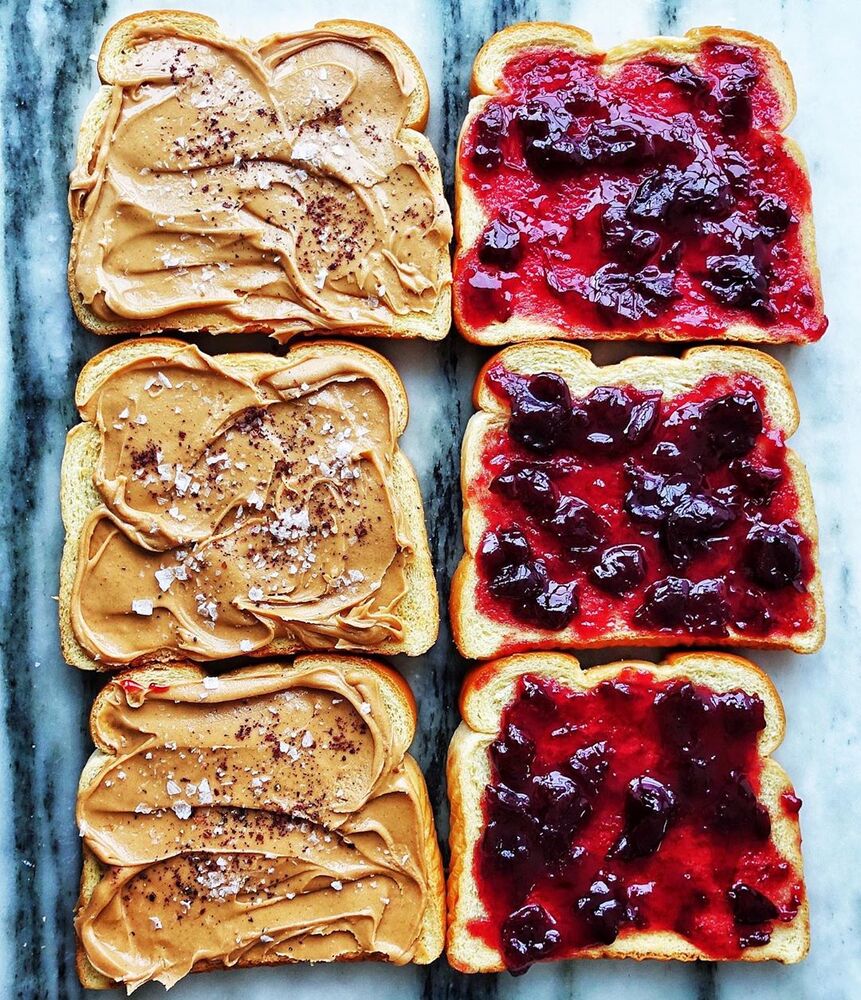Peanut butter and jelly toast